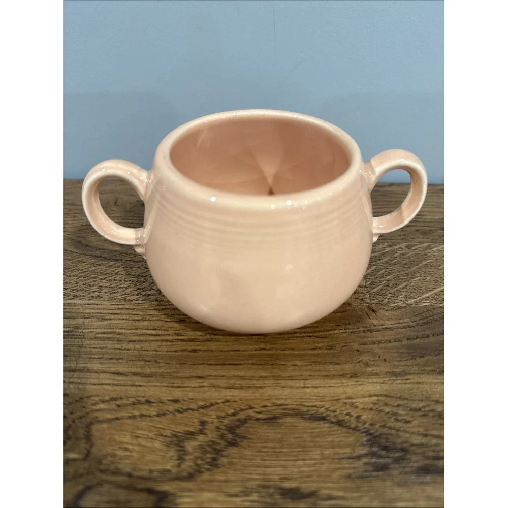 3 Piece Set- Vintage Fiestaware Sugar Creamer‎ Tray Set Apricot